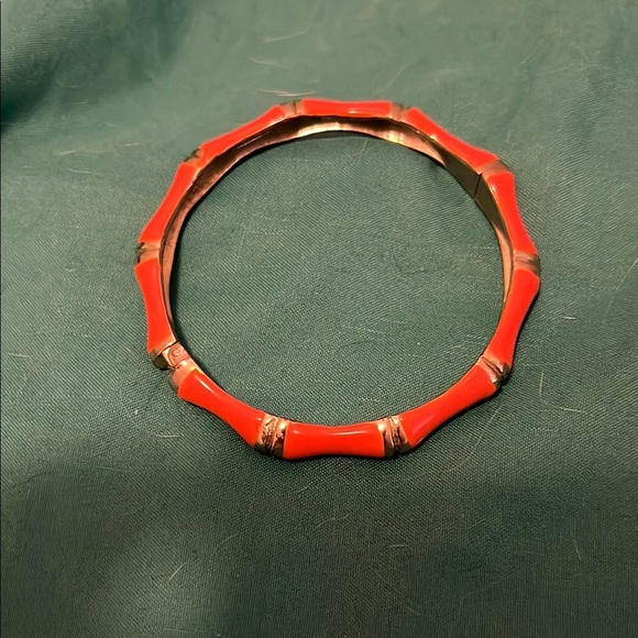 Enamel Coral Bamboo Bracelet-Clamper - Picture 1 of 3